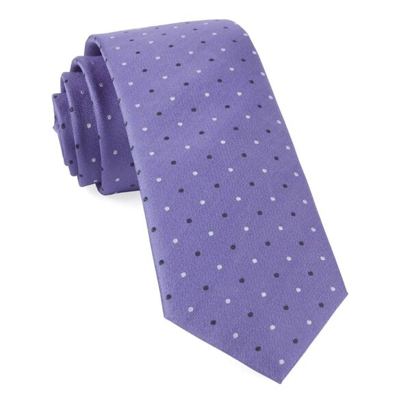 The Tie Bar Jpl Dots Lavender Mens Neck Tie With Polkadots 3” Wide - Picture 1 of 7